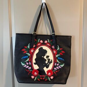 Loungefly Black Embroidered Tote Bag (Beauty and the Beast)